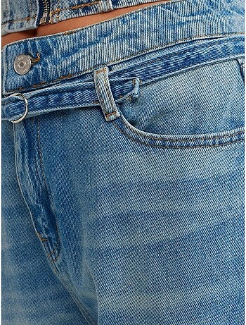 DILVIN Jean Femme Taille Haute Coupe Ballon Jambe Large