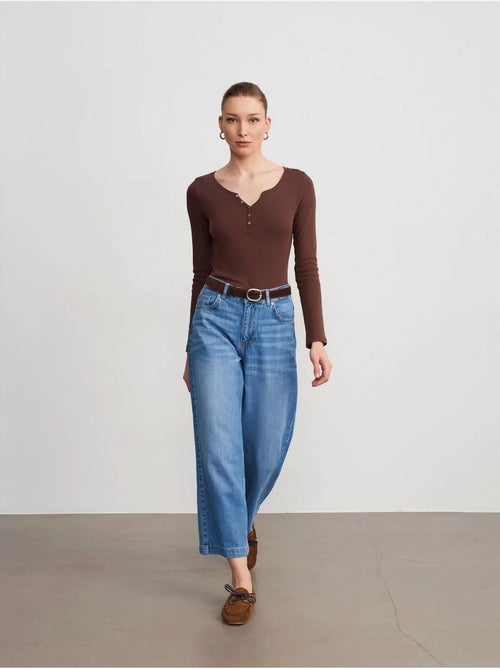 DILVIN Jean Large À Taille Haute - Kiabi DILVIN Jean Large À Taille Haute - Kiabi