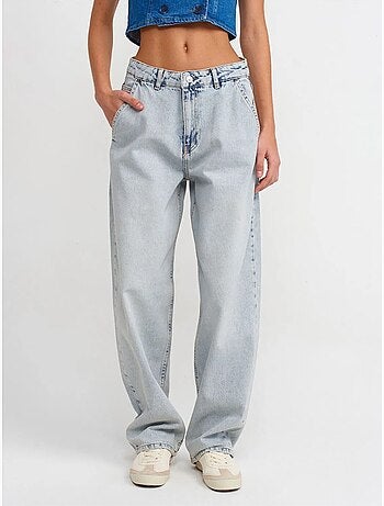 DILVIN Jean Large À Taille Haute En Coton