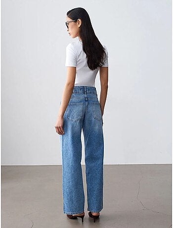 DILVIN Jean Large En Coton À Taille Haute