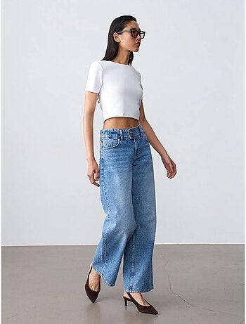 DILVIN Jean Large En Coton À Taille Haute