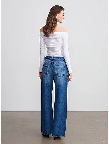 DILVIN Jean Large En Denim De Coton À Taille Basse