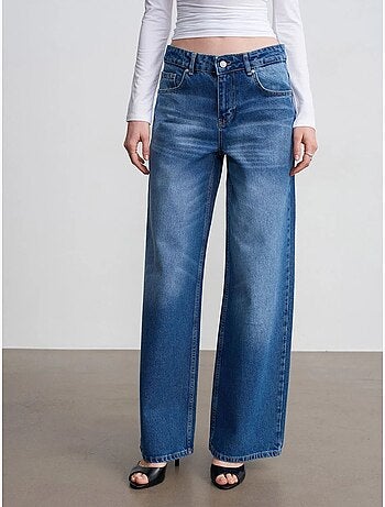 DILVIN Jean Large En Denim De Coton À Taille Basse
