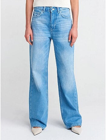 DILVIN Jean Large En Denim De Coton À Taille Haute