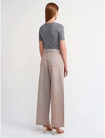 DILVIN Jean Large En Denim De Coton, Taille Haute