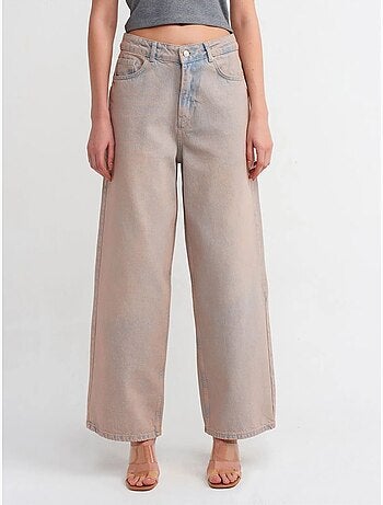 DILVIN Jean Large En Denim De Coton, Taille Haute