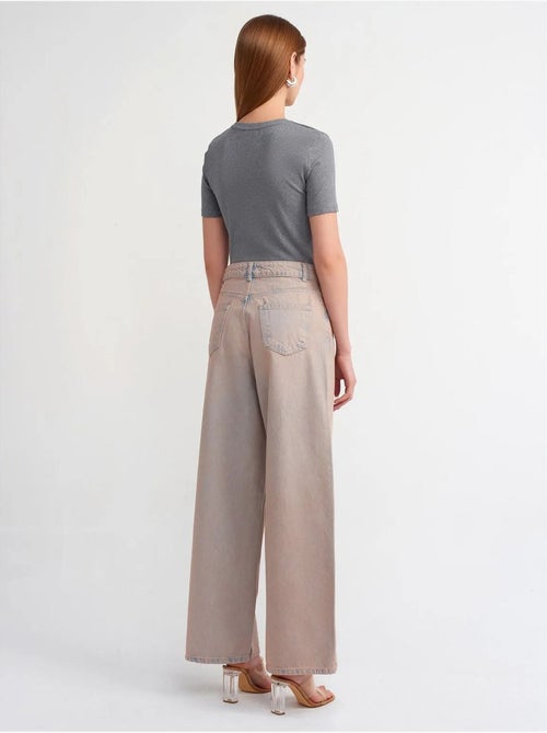 DILVIN Jean Large En Denim De Coton, Taille Haute - Kiabi DILVIN Jean Large En Denim De Coton, Taille Haute - Kiabi