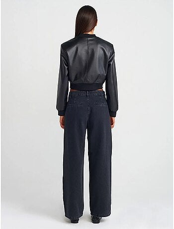 DILVIN Jean Large En Denim De Coton, Taille Haute