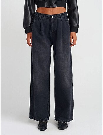 DILVIN Jean Large En Denim De Coton, Taille Haute