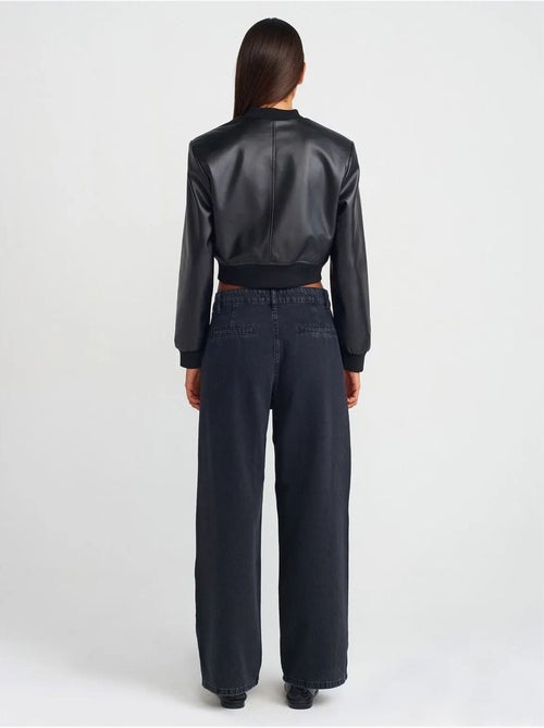 DILVIN Jean Large En Denim De Coton, Taille Haute - Kiabi