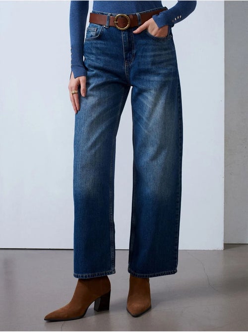 DILVIN Jean Large En Denim De Coton Taille Haute - Kiabi