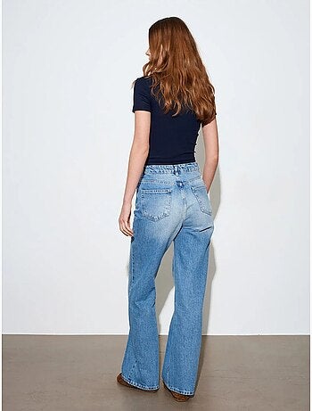 DILVIN Jean Large En Denim De Coton, Taille Haute