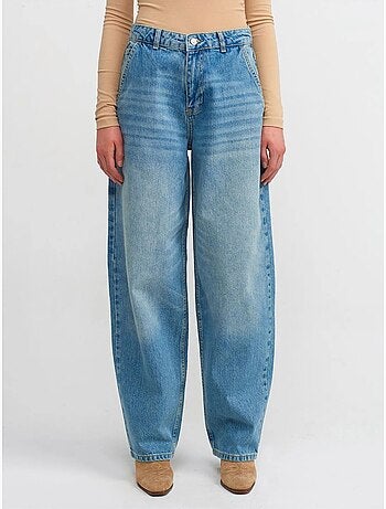 DILVIN Jean Large En Denim De Coton, Taille Haute