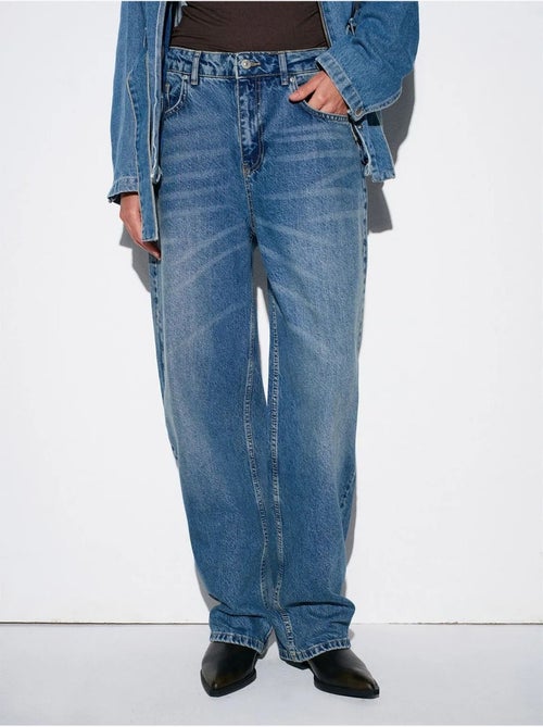 DILVIN Jean Large En Denim De Coton, Taille Haute - Kiabi DILVIN Jean Large En Denim De Coton, Taille Haute - Kiabi