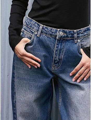 DILVIN Jean Large En Denim De Coton, Taille Haute