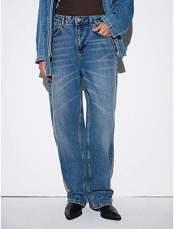 DILVIN Jean Large En Denim De Coton, Taille Haute