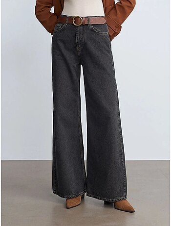 DILVIN Jean Large En Denim De Coton, Taille Haute