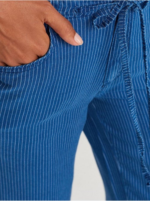 DILVIN Jean Large Rayé En Tencel À Taille Mi-haute - Kiabi DILVIN Jean Large Rayé En Tencel À Taille Mi-haute - Kiabi