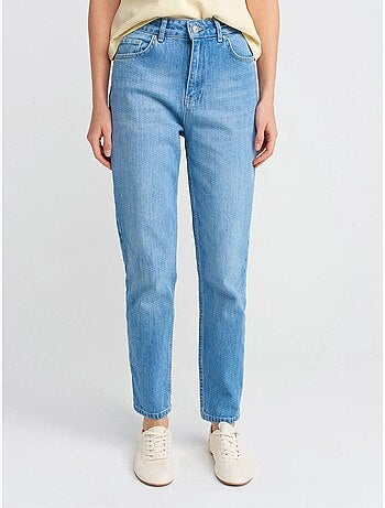 DILVIN Jean Mom Taille Haute À Jambe Droite