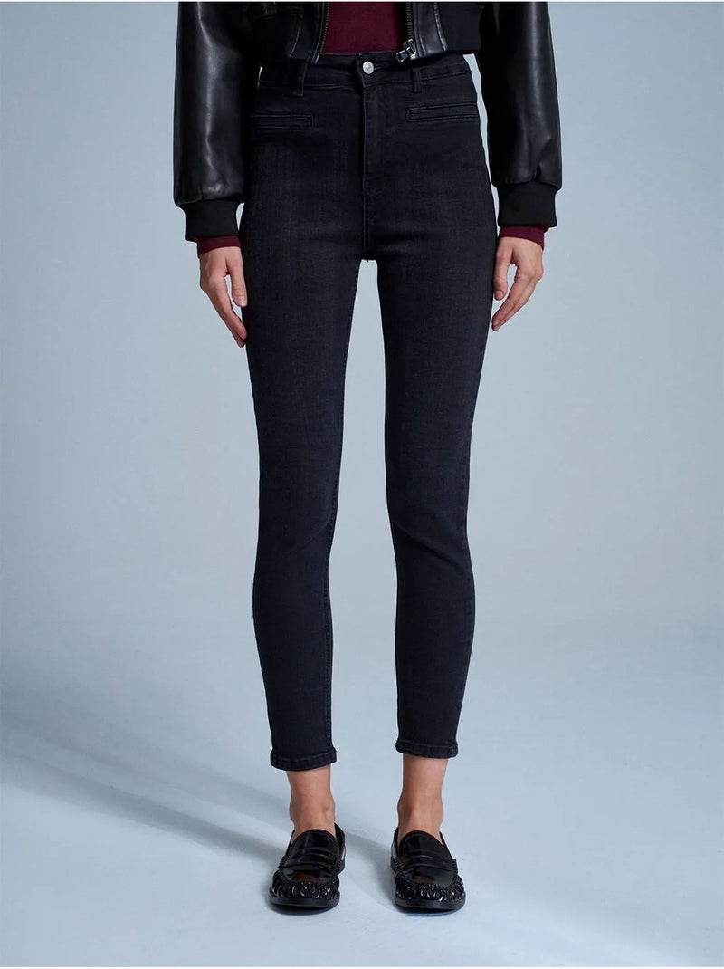 DILVIN Jean Skinny Taille Haute Noir - Kiabi