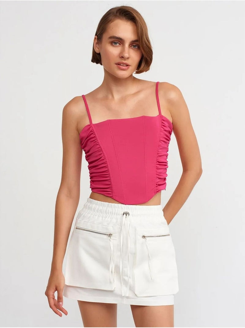 DILVIN Jupe Cargo Mini En Popeline De Coton, Taille Haute Blanc - Kiabi