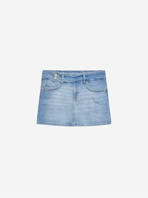 Dilvin jupe courte en denim à taille haute et ceinture - Kiabi Dilvin jupe courte en denim à taille haute et ceinture - Kiabi