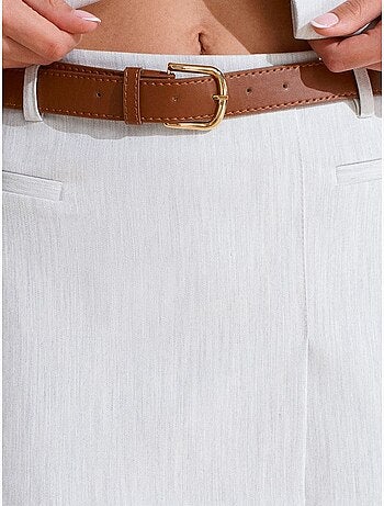 DILVIN Jupe Courte Trapèze À Taille Haute Avec Ceinture