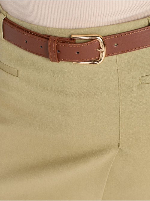 DILVIN Jupe Courte Trapèze À Taille Haute Avec Ceinture - Kiabi DILVIN Jupe Courte Trapèze À Taille Haute Avec Ceinture - Kiabi