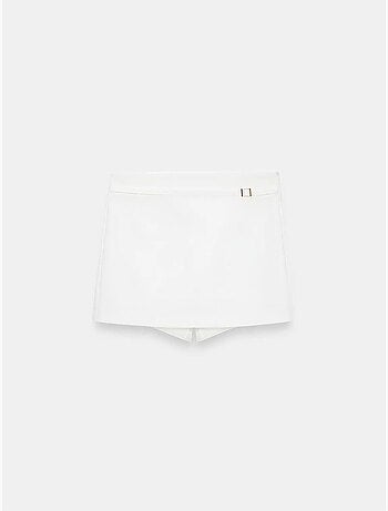 DILVIN Jupe Courte Trapèze Taille Haute Avec Ceinture