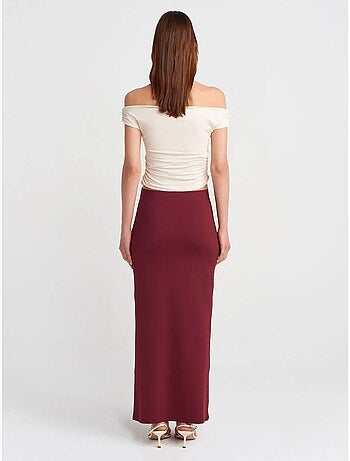 DILVIN Jupe Longue Crayon À Taille Haute