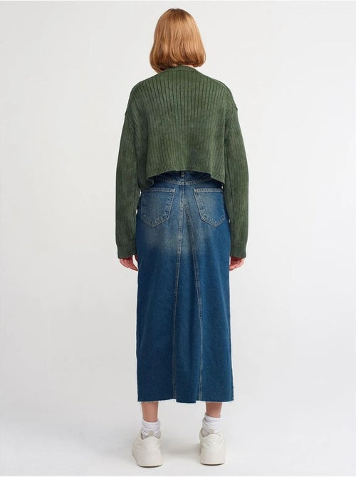 Dilvin jupe longue en denim, coupe trapèze, taille haute - Kiabi Dilvin jupe longue en denim, coupe trapèze, taille haute - Kiabi