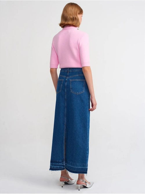 DILVIN Jupe Longue En Denim Droite À Taille Haute - Kiabi
