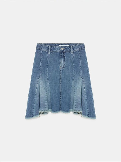 DILVIN Jupe Midi En Denim, Coupe Trapèze, Taille Haute - Kiabi DILVIN Jupe Midi En Denim, Coupe Trapèze, Taille Haute - Kiabi