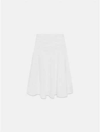 DILVIN Jupe Midi Trapèze Taille Haute