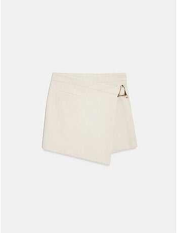 DILVIN Jupe Mini Trapèze Taille Haute Avec Ceinture