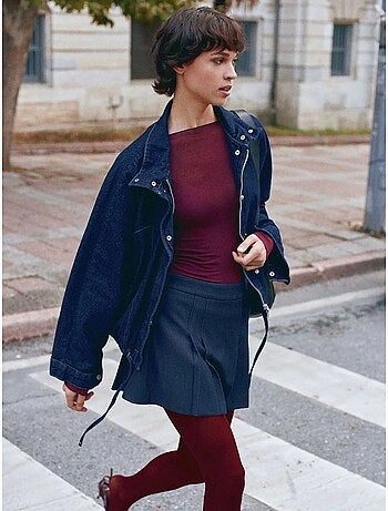 DILVIN Jupe Skater Mini À Taille Haute