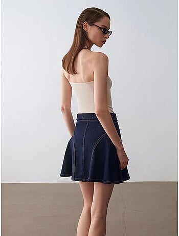 DILVIN Jupe Skater Mini Taille Haute