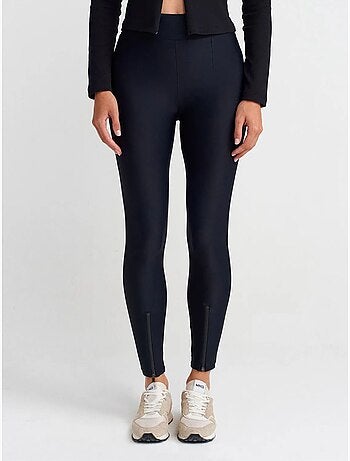 DILVIN Legging À Taille Haute, Jambe Skinny Et Fermeture Zippée