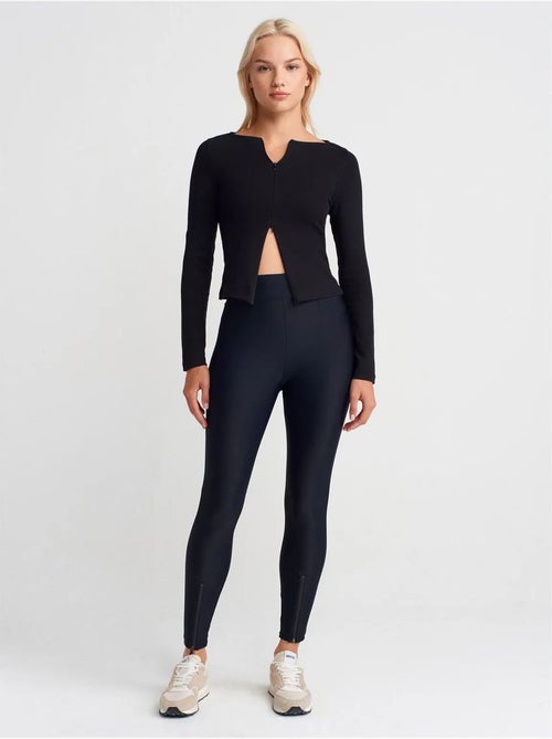 DILVIN Legging À Taille Haute, Jambe Skinny Et Fermeture Zippée - Kiabi DILVIN Legging À Taille Haute, Jambe Skinny Et Fermeture Zippée - Kiabi