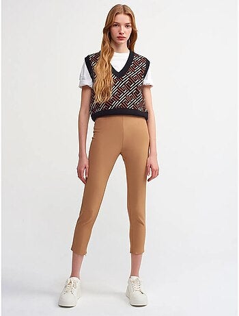 DILVIN Legging Capri Taille Haute