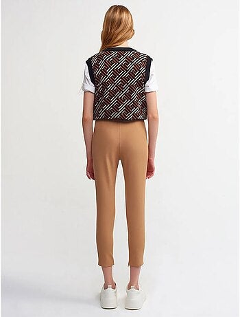 DILVIN Legging Capri Taille Haute