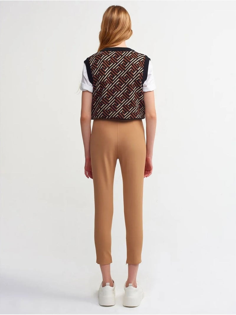 DILVIN Legging Capri Taille Haute Camel - Kiabi
