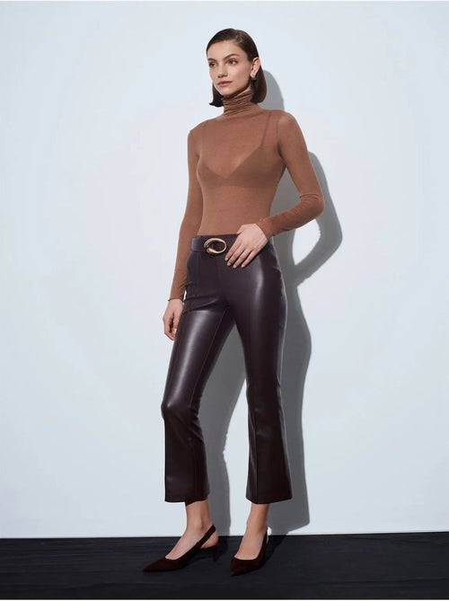 DILVIN Legging Évasé En Simili Cuir À Taille Haute - Kiabi DILVIN Legging Évasé En Simili Cuir À Taille Haute - Kiabi