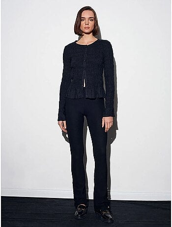 DILVIN Legging évasé taille haute avec bouton