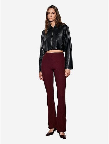 DILVIN Legging évasé taille haute avec bouton