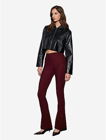 DILVIN Legging évasé taille haute avec bouton