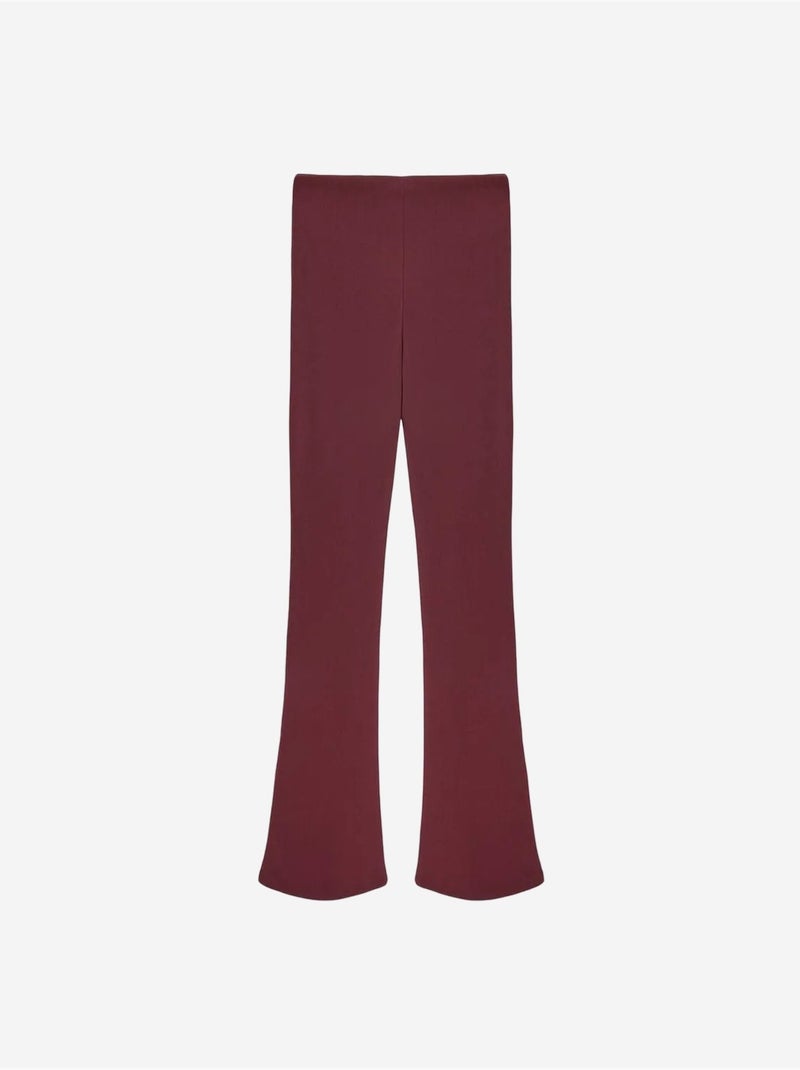 DILVIN Legging évasé taille haute avec bouton Rouge bordeaux - Kiabi