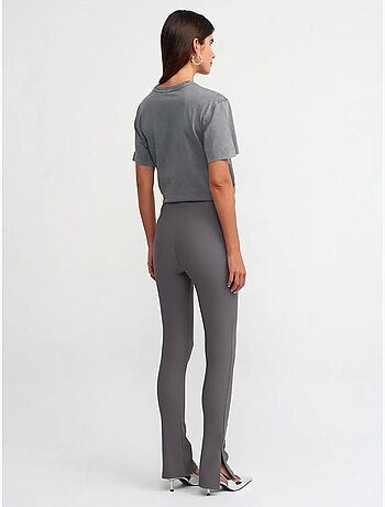 DILVIN Legging Évasé Taille Haute Avec Fente