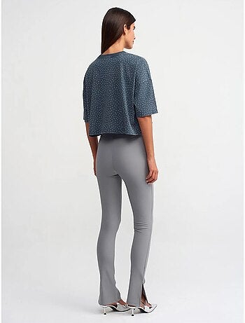 DILVIN Legging Évasé Taille Haute Avec Fente