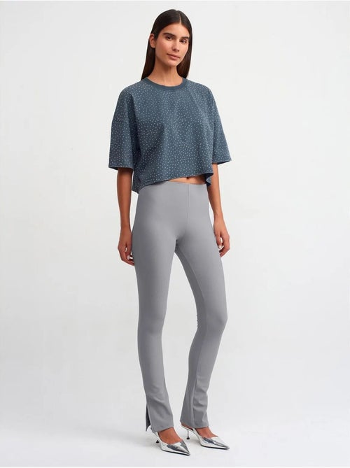 DILVIN Legging Évasé Taille Haute Avec Fente - Kiabi DILVIN Legging Évasé Taille Haute Avec Fente - Kiabi